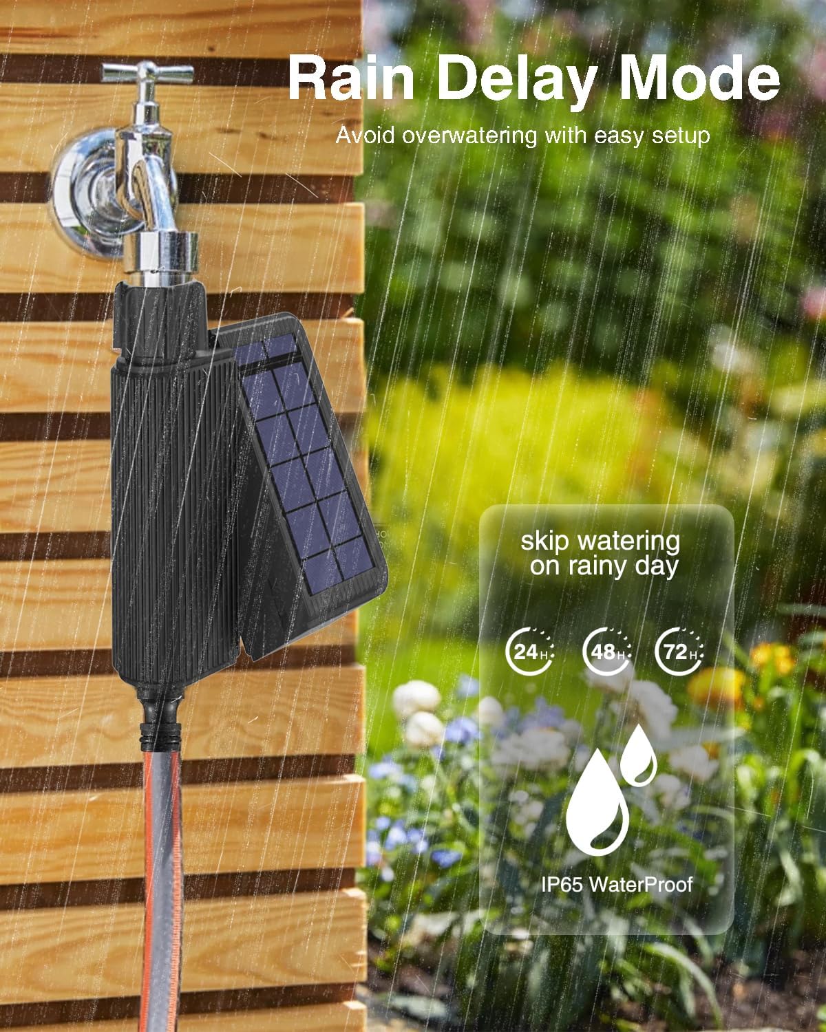 Tuya Smart WiFi Watering Timer, Solar-Powered Sprinkler & Drip Irrigation System with Built-in Water Flow Recorder