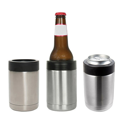 Stainless Steel Beer Bottle Cooler, Double Wall Vacuum Insulated Cold Keeper Can/Bottle Holder, Durable Drink & Bar
