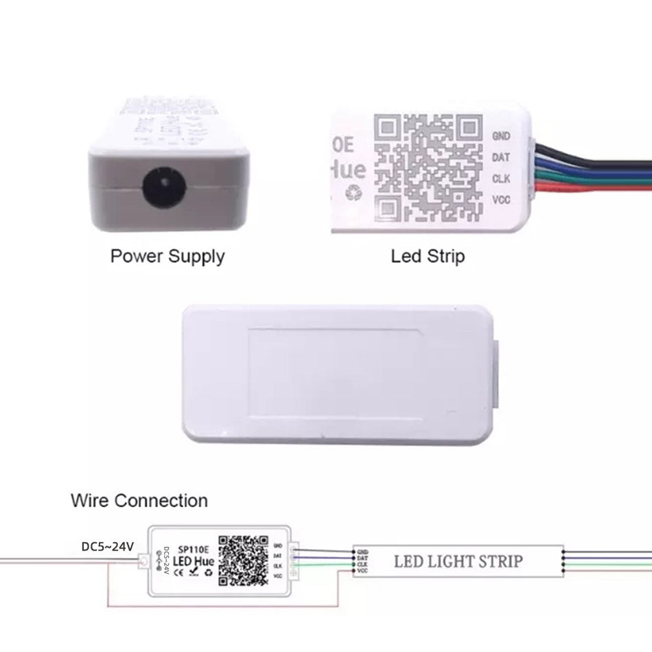 Bluetooth RGB Controller Smart APP Pixel, SPI Addressable LED Strip