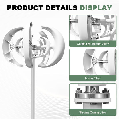 5000W Vertical Wind Turbine Generator Small Windmill Free Energy For Household Farm MPPT Controller 1