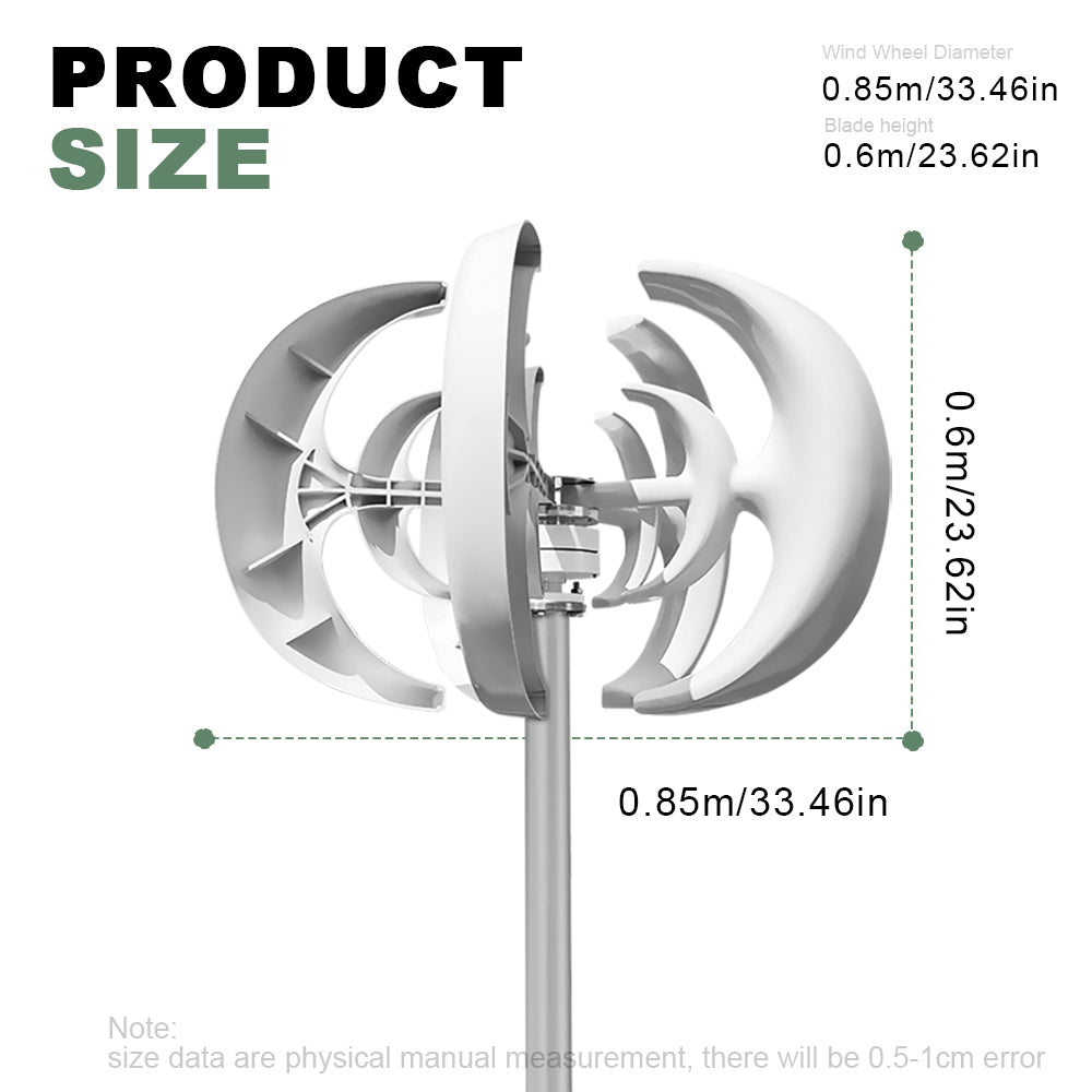 5000W Vertical Wind Turbine Generator Small Windmill Free Energy For Household Farm MPPT Controller 5