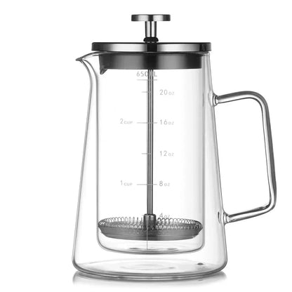 Premium High Borosilicate Glass French Press Coffee Pot DoubleLayer Insulated Filter Pot Stylish Sh 7