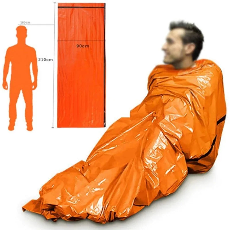 Outdoor EDC Camping Gear Portable Waterproof Emergency Survival Sleeping Bag, Thermal Sack First Aid Rescue Kit