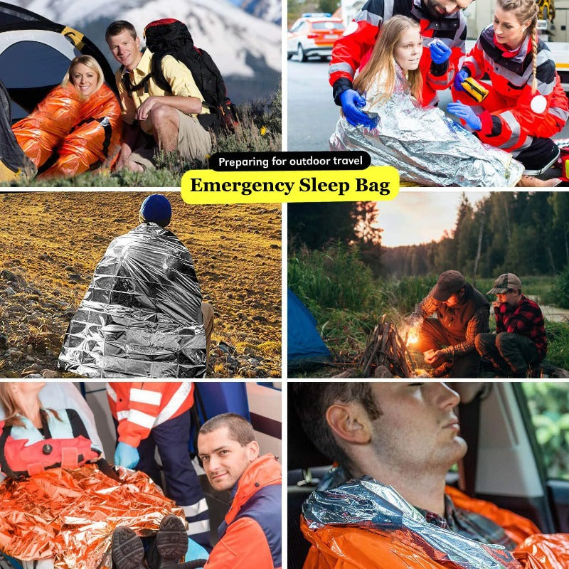 Outdoor EDC Camping Gear Portable Waterproof Emergency Survival Sleeping Bag, Thermal Sack First Aid Rescue Kit