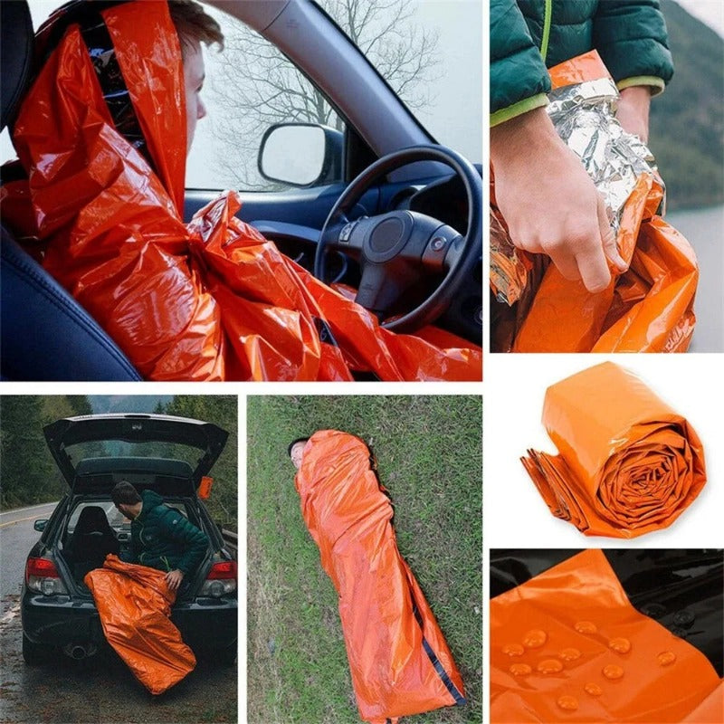 Outdoor EDC Camping Gear Portable Waterproof Emergency Survival Sleeping Bag, Thermal Sack First Aid Rescue Kit