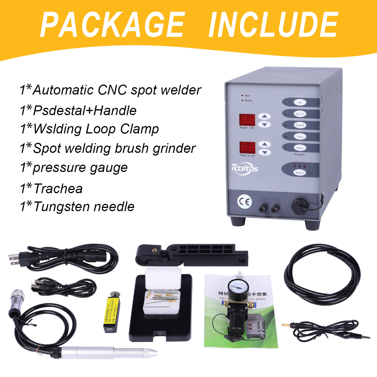CNC Pulse Argon Arc Tig Jewelry Spot Welding Machine Automatic Professional Gold Silver Welding Equipment, Repair Welder