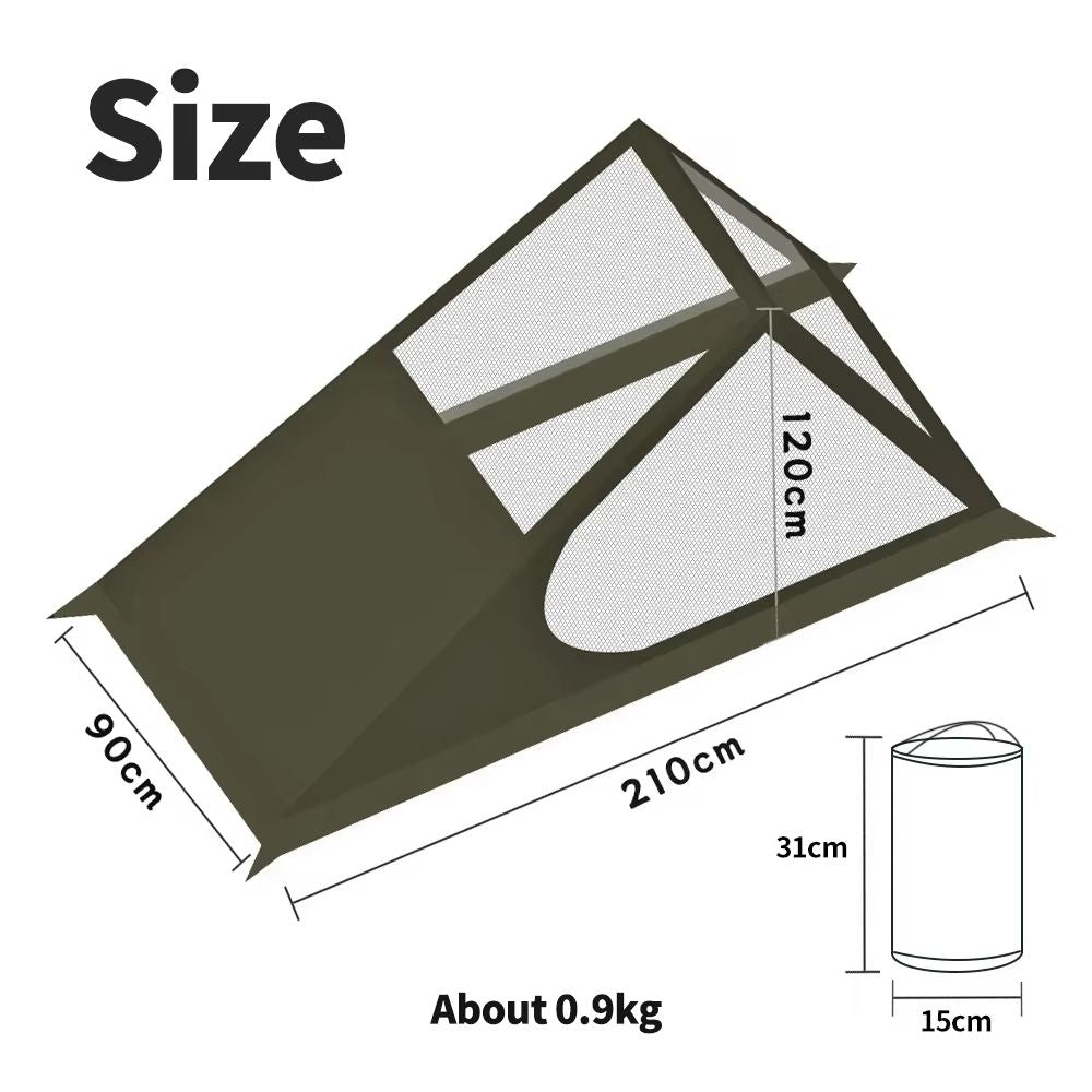 Ultralight 1Person Backpacking Tent  Quick Setup Airy Mesh Shelter With Mosquito Protection For Cam 3