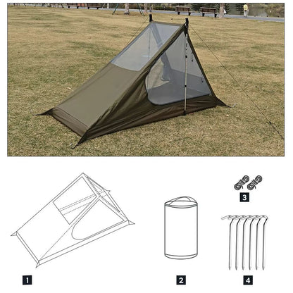 Ultralight 1Person Backpacking Tent  Quick Setup Airy Mesh Shelter With Mosquito Protection For Cam 6