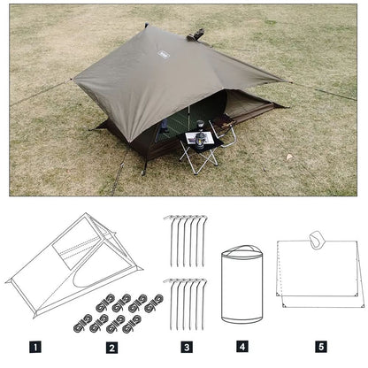 Ultralight 1Person Backpacking Tent  Quick Setup Airy Mesh Shelter With Mosquito Protection For Cam 7