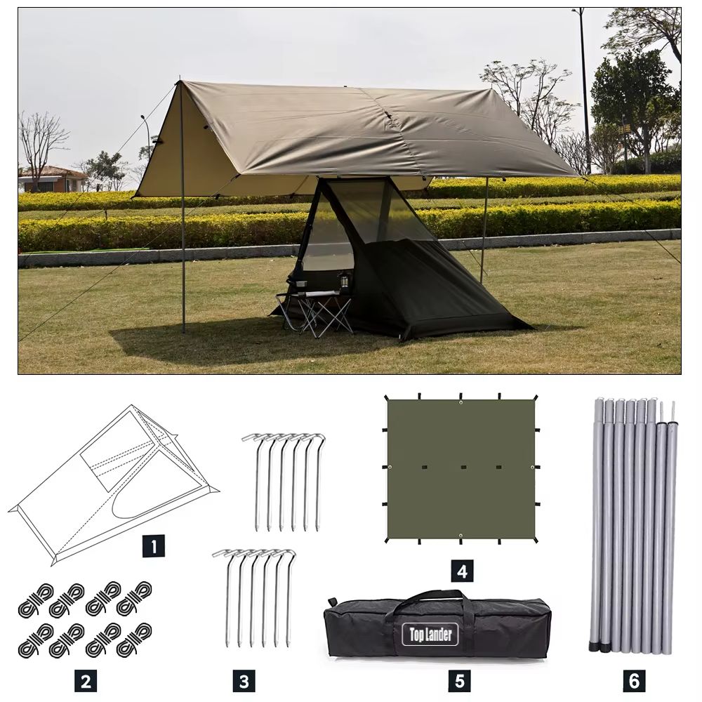 Ultralight 1Person Backpacking Tent  Quick Setup Airy Mesh Shelter With Mosquito Protection For Cam 8