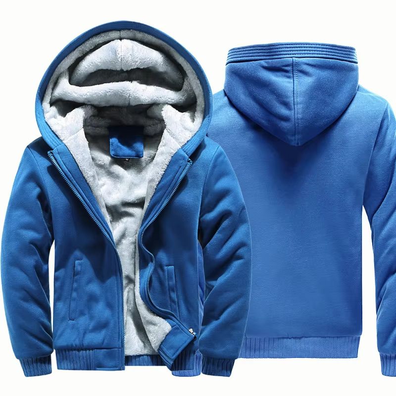 Mens Winter Fleece Hoodie Jacket  Thick Warm Zipper Sweatshirt Coat For Casual Wear  Sports 2