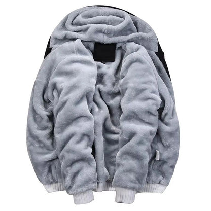Mens Winter Fleece Hoodie Jacket  Thick Warm Zipper Sweatshirt Coat For Casual Wear  Sports 3