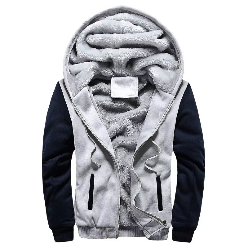 Mens Winter Fleece Hoodie Jacket  Thick Warm Zipper Sweatshirt Coat For Casual Wear  Sports 12