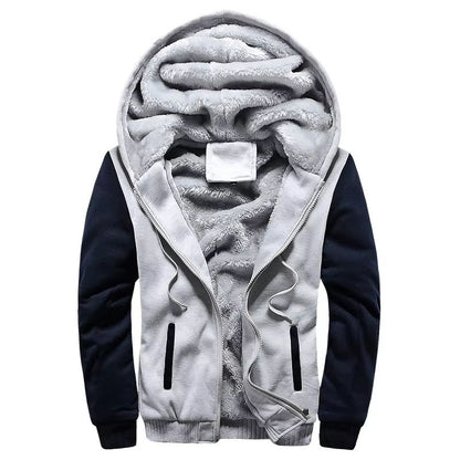 Mens Winter Fleece Hoodie Jacket  Thick Warm Zipper Sweatshirt Coat For Casual Wear  Sports 12