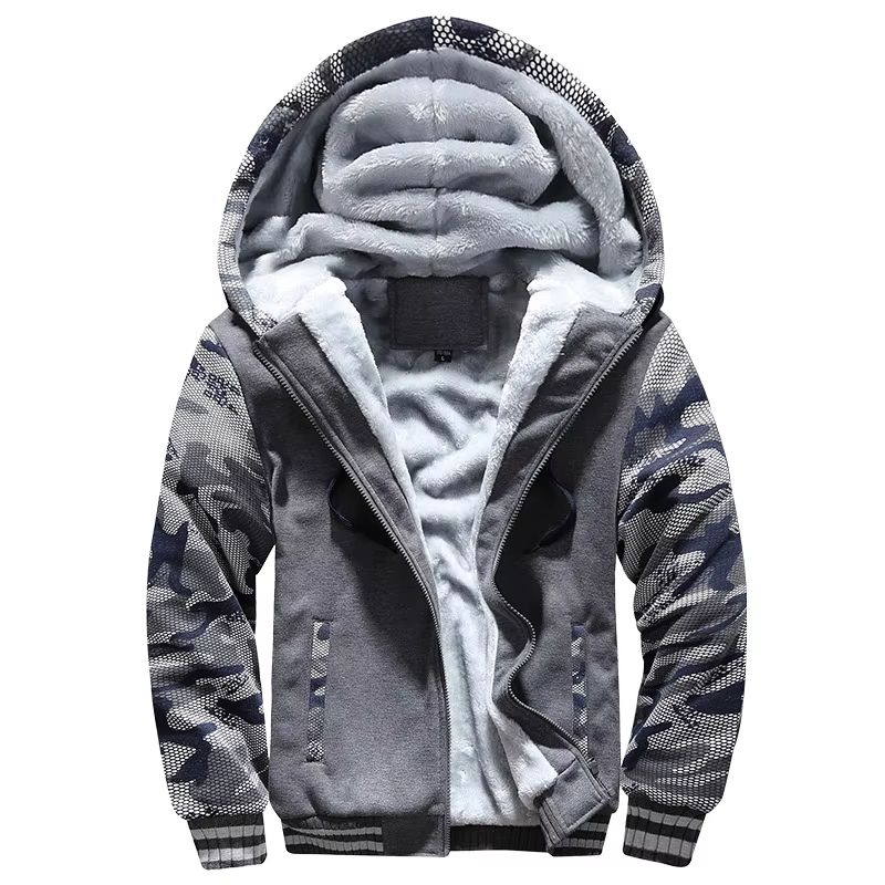 Mens Winter Fleece Hoodie Jacket  Thick Warm Zipper Sweatshirt Coat For Casual Wear  Sports 14