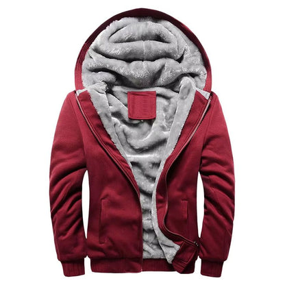 Mens Winter Fleece Hoodie Jacket  Thick Warm Zipper Sweatshirt Coat For Casual Wear  Sports 5