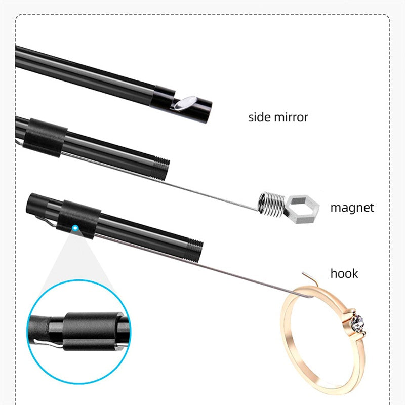 KERUI 7mm Flexible Mini Camera, 3-in-1 Endoscope Camera for Android, IP67 Waterproof Inspection Borescope for Pipeline