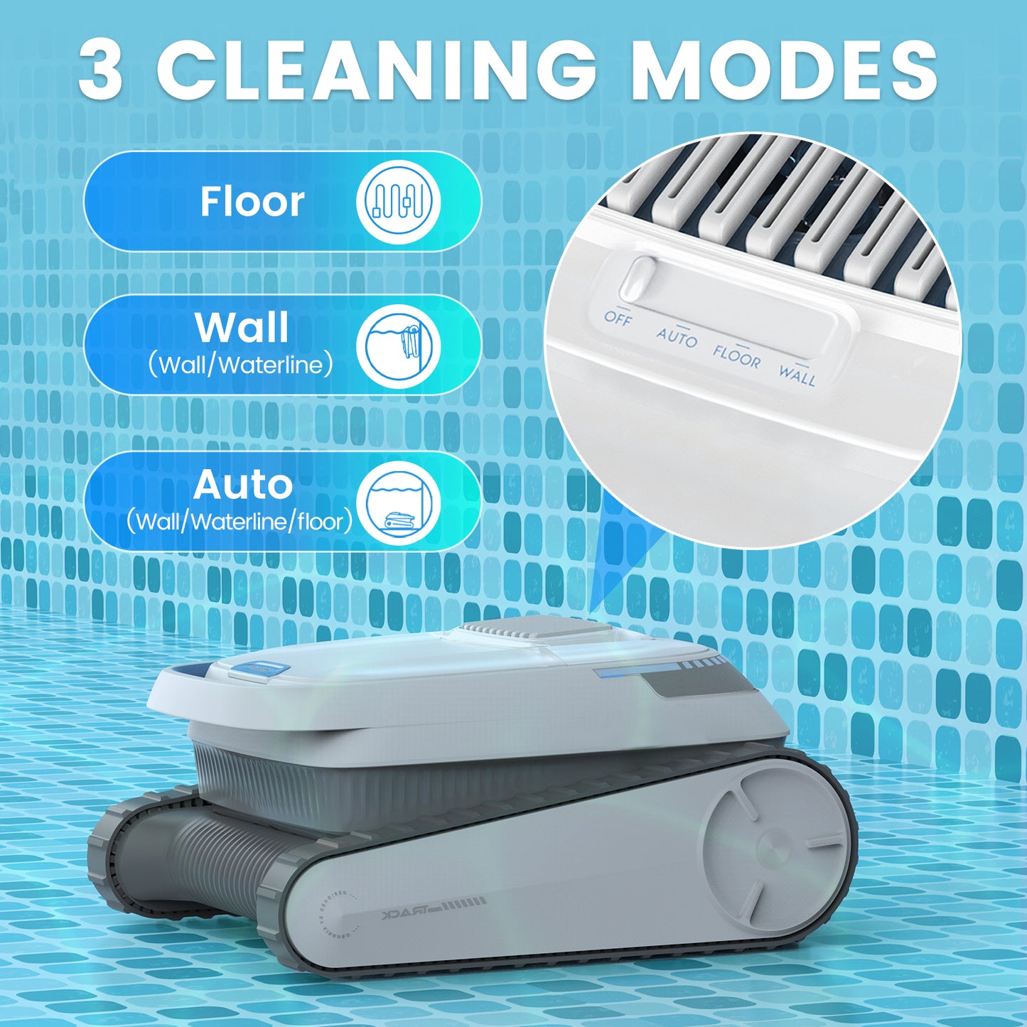 Wireless Pool Vacuum Cleaner Battery, Pool Robot Floor 120 Minutes, Wall Climbing Automatic Pool Cleaner