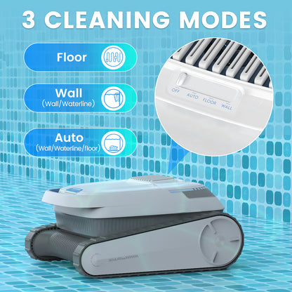 Wireless Pool Vacuum Cleaner Battery, Pool Robot Floor 120 Minutes, Wall Climbing Automatic Pool Cleaner