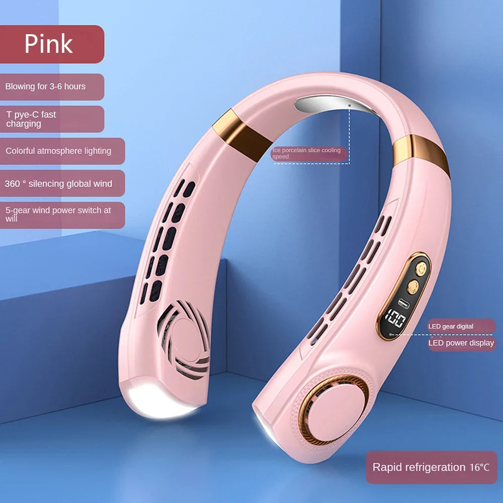 Rechargeable Neck Ventilator Fan HandsFree Bladeless Air Conditioner With Digital Display For Home  6