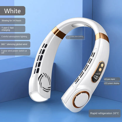 Rechargeable Neck Ventilator Fan HandsFree Bladeless Air Conditioner With Digital Display For Home  7