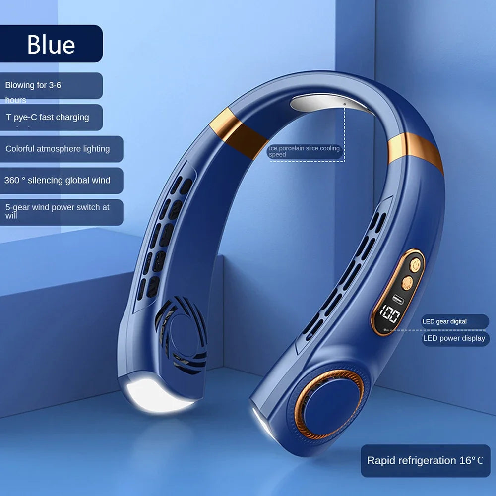 Rechargeable Neck Ventilator Fan HandsFree Bladeless Air Conditioner With Digital Display For Home  8