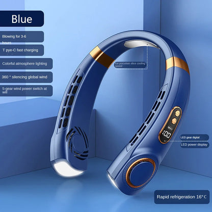 Rechargeable Neck Ventilator Fan HandsFree Bladeless Air Conditioner With Digital Display For Home  8