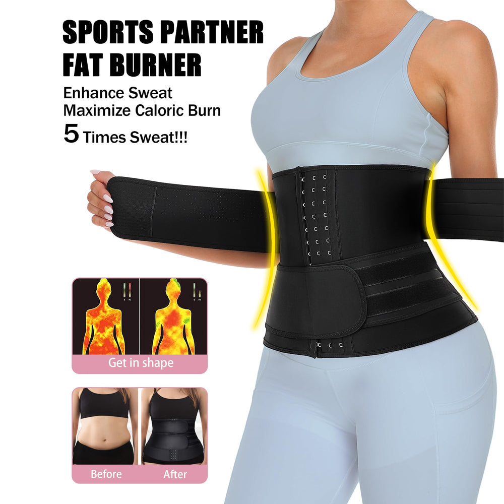 Women Men Breathable Neoprene Waist Trainer Belt Tummy Control Workout Waist Cincher Sauna Sweat Gi 2
