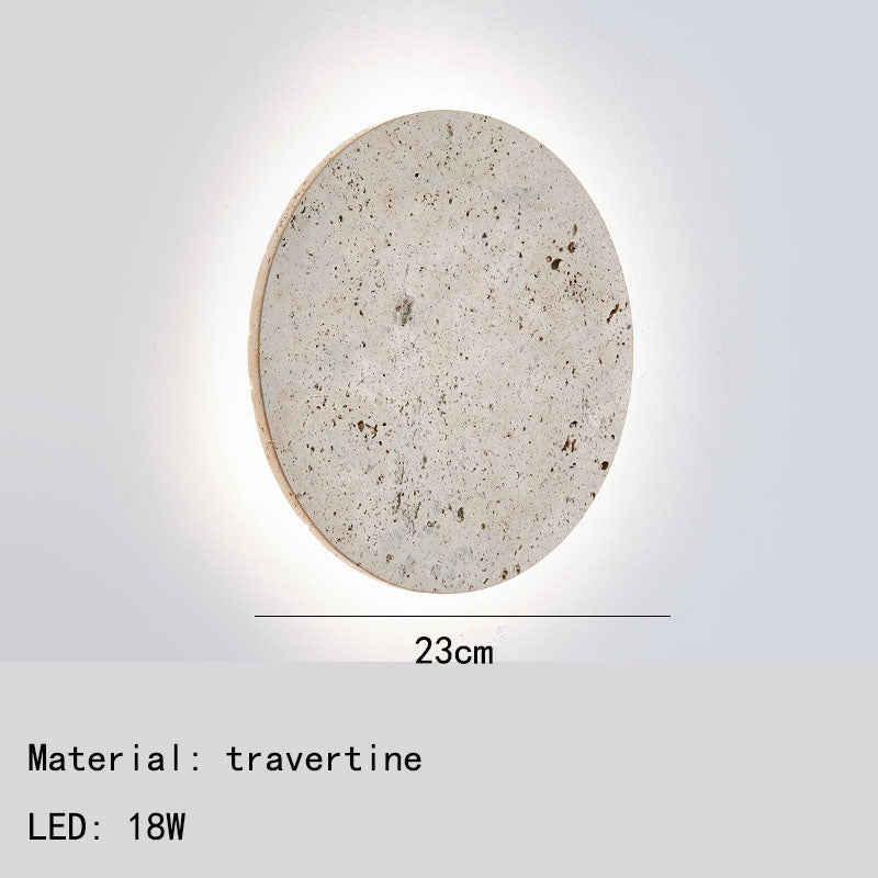 Round Natural Stone Wall Lamp Bedside Dining Room Art Decor Sconce Lighting 3000K Modern Atmosphere 6