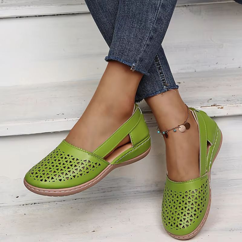 Womens Retro Mary Jane Summer Sandals  Comfy Flat Round Toe Shoes With Button Strap Plus Size 43 3