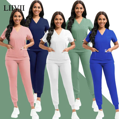 Medical Nurse Uniform Two Piece Scrubs Set for Women and Men Hospital Clinical Spa Dental Workwear