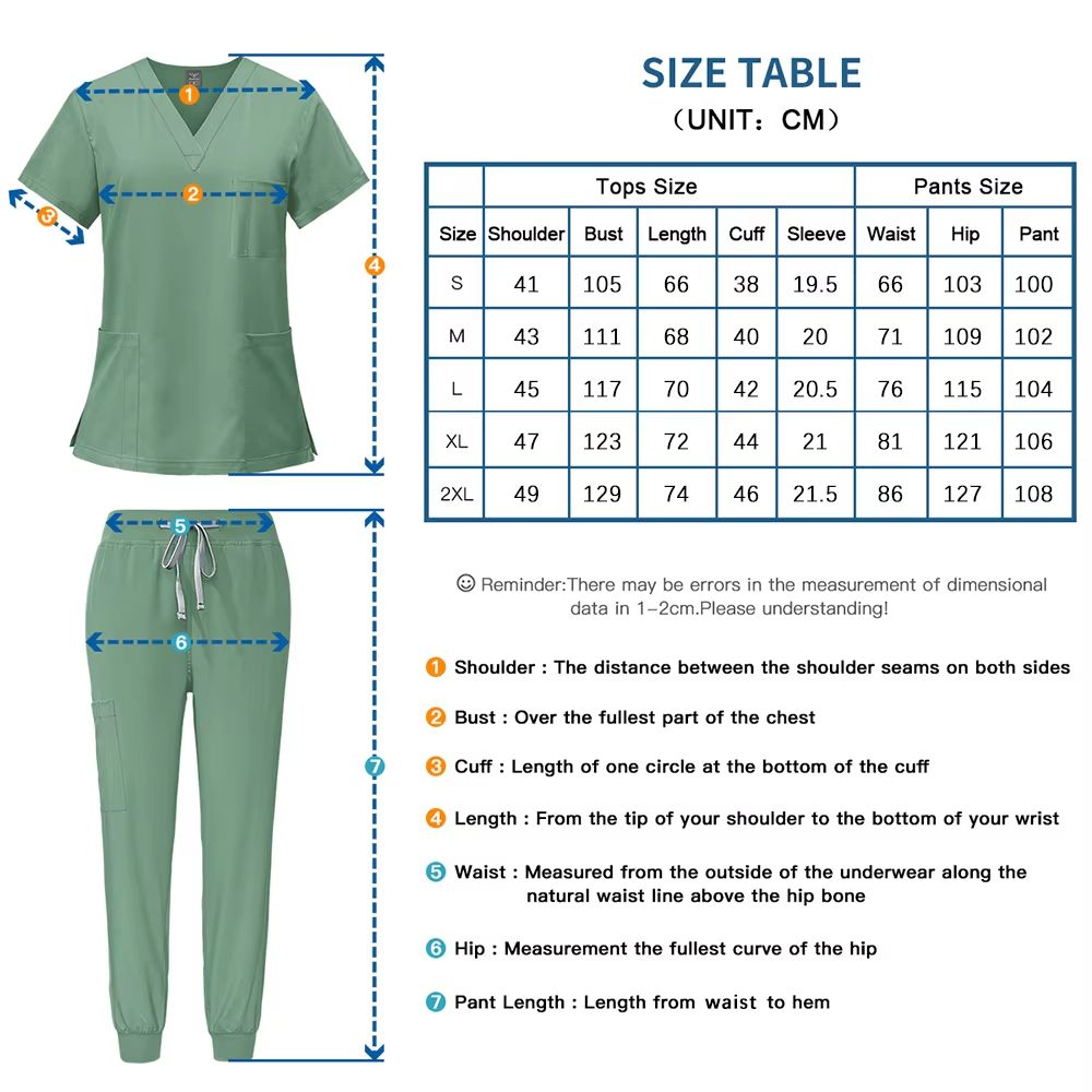 Medical Nurse Uniform Two Piece Scrubs Set For Women And Men Hospital Clinical Spa Dental Workwear 1