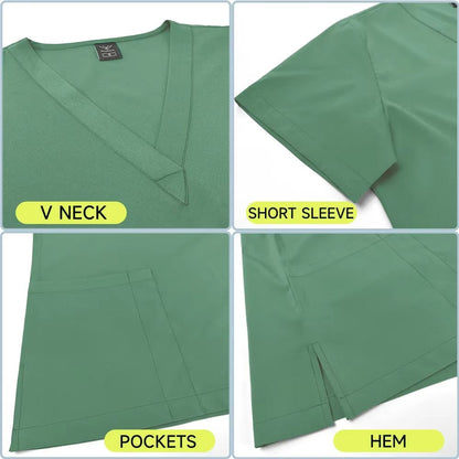 Medical Nurse Uniform Two Piece Scrubs Set For Women And Men Hospital Clinical Spa Dental Workwear 2