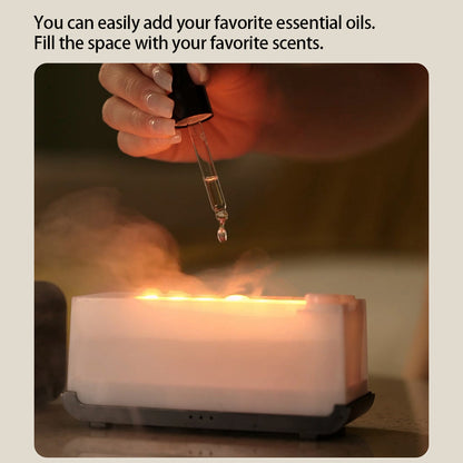 Ultrasonic New Mini Aroma Diffuser Air Humidifier Cool Mist Maker Fogger LED Essential Oil Flame Lamp Difusor