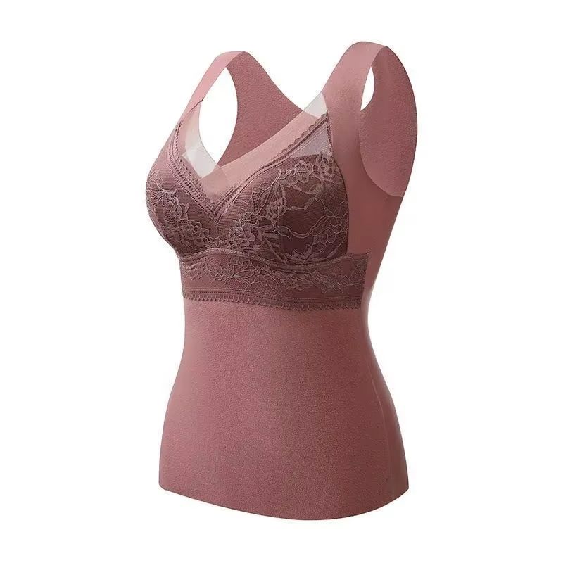 Womens Winter Thermal Vest Plus Size Warm Undershirt Soft Inner Wear Autumn Thermal Top 9