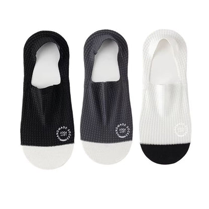 Mens Invisible Socks 3 Pairs Breathable Thin Boat Socks Comfortable Mesh Low Cut Casual Sox 9