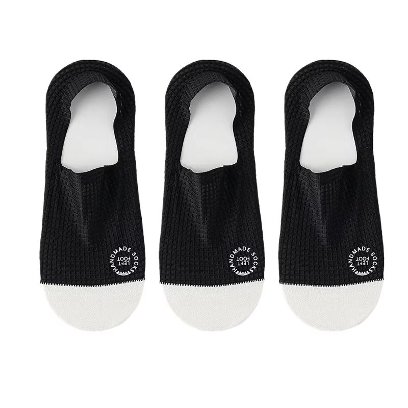 Mens Invisible Socks 3 Pairs Breathable Thin Boat Socks Comfortable Mesh Low Cut Casual Sox 11