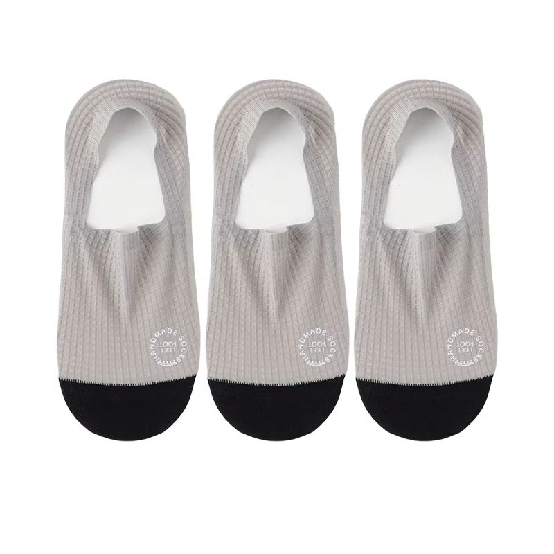 Mens Invisible Socks 3 Pairs Breathable Thin Boat Socks Comfortable Mesh Low Cut Casual Sox 13