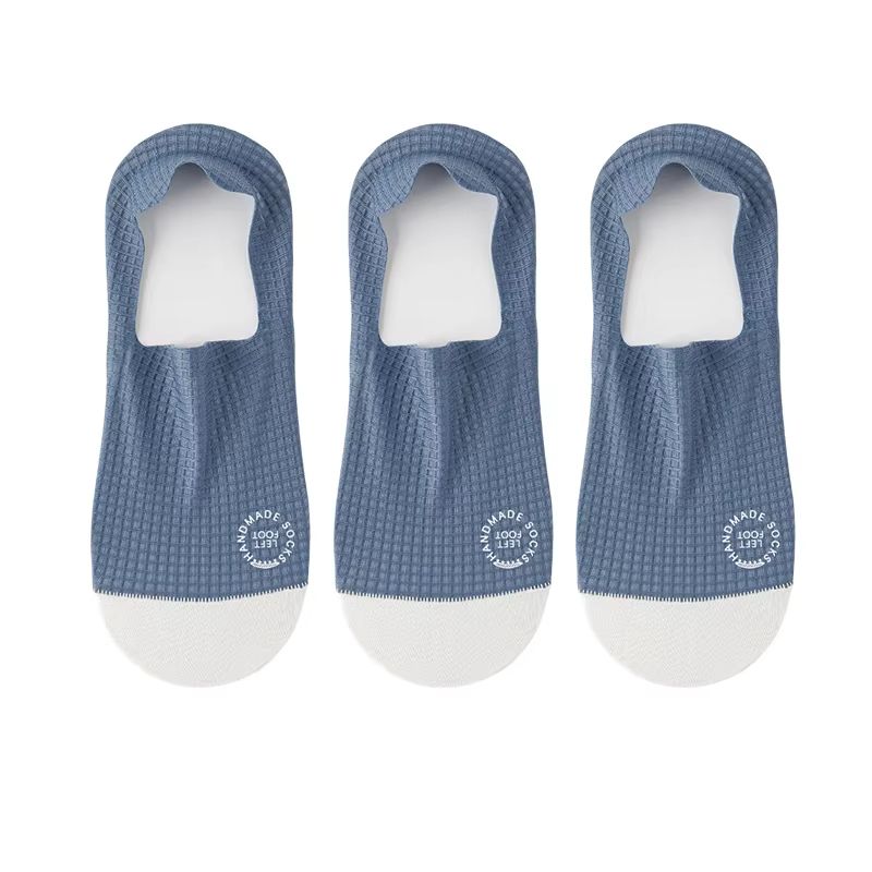 Mens Invisible Socks 3 Pairs Breathable Thin Boat Socks Comfortable Mesh Low Cut Casual Sox 15