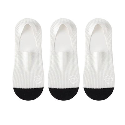 Mens Invisible Socks 3 Pairs Breathable Thin Boat Socks Comfortable Mesh Low Cut Casual Sox 6