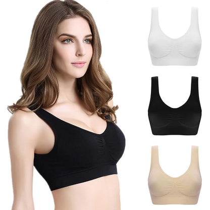 3 Pack Womens Seamless Wireless Bra Crop Top Sleep Bra Yoga Sports Bra Comfortable Push Up Underwea 1