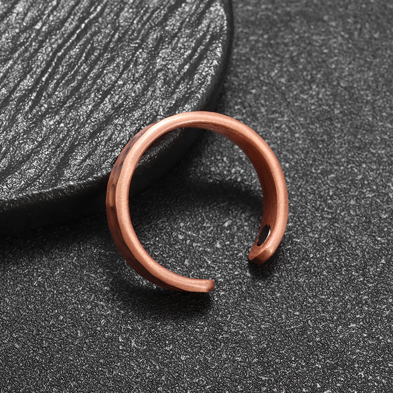 Fashionable Concave & Convex Magnetic Red Copper Opening Adjustable Ring Jewelry High Quality Unique Ring for Men, Women