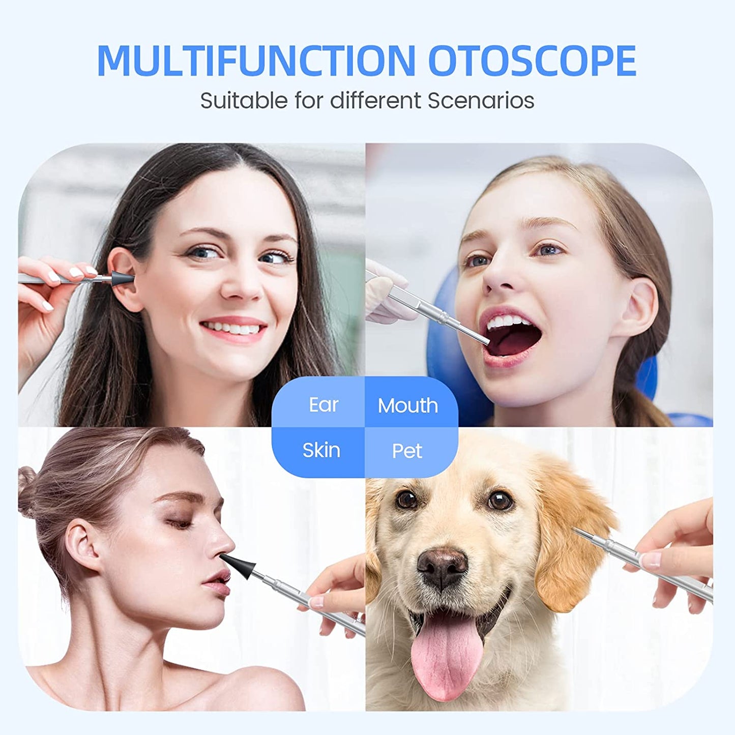 Ear Camera Otoscope with 4.5 Inches Screen, 3.9mm Digital Probe with 6 LED Lights, 32GB Card, Ear Wax Removal Tool Kit