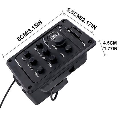 Plastic Guitar Pickup with Tuner, Fishman Presys Blend Preamp EQ, Soundhole EQ, Equalizer for Acoustic Guitars