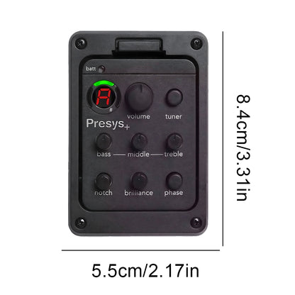 Plastic Guitar Pickup with Tuner, Fishman Presys Blend Preamp EQ, Soundhole EQ, Equalizer for Acoustic Guitars