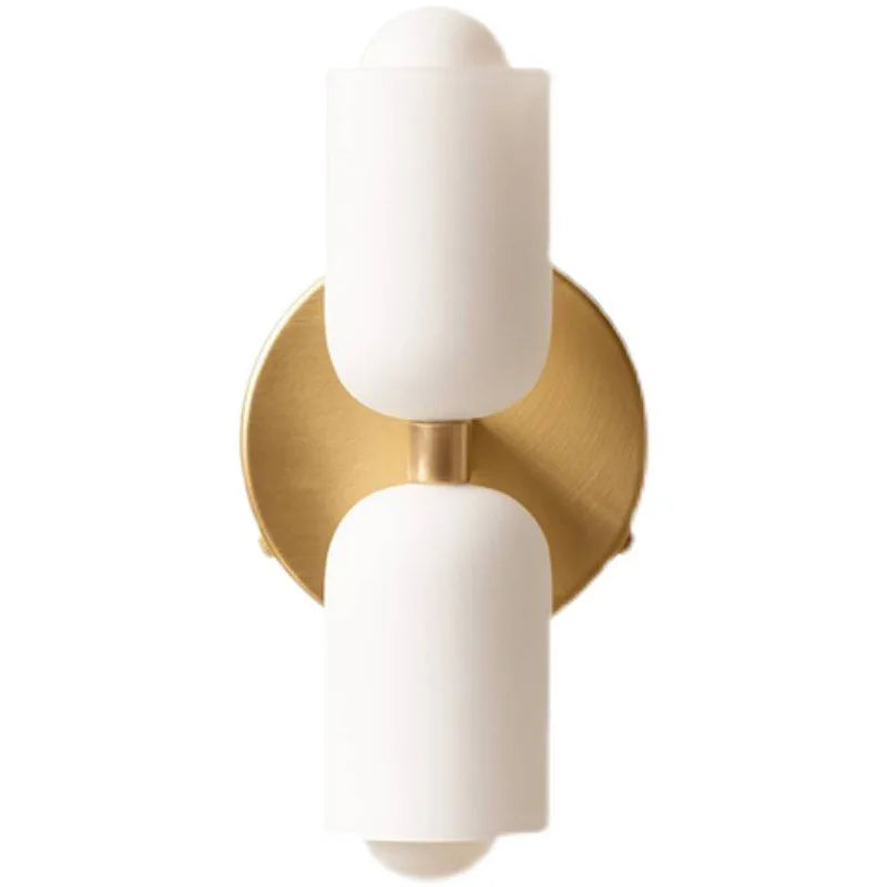Double Headed French Cream Wind Wall Lamp, Bedroom Living Room Master Light, High Grade Medieval Glass Staircase Lamp
