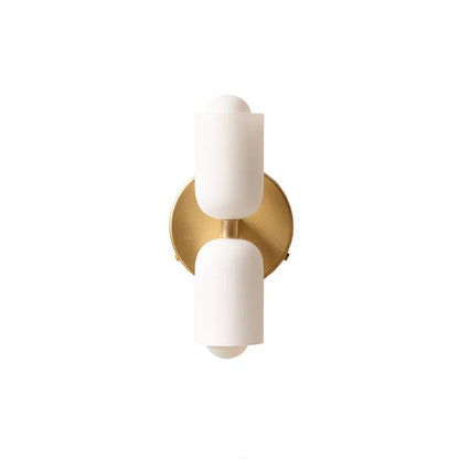 Double Headed French Cream Wind Wall Lamp, Bedroom Living Room Master Light, High Grade Medieval Glass Staircase Lamp