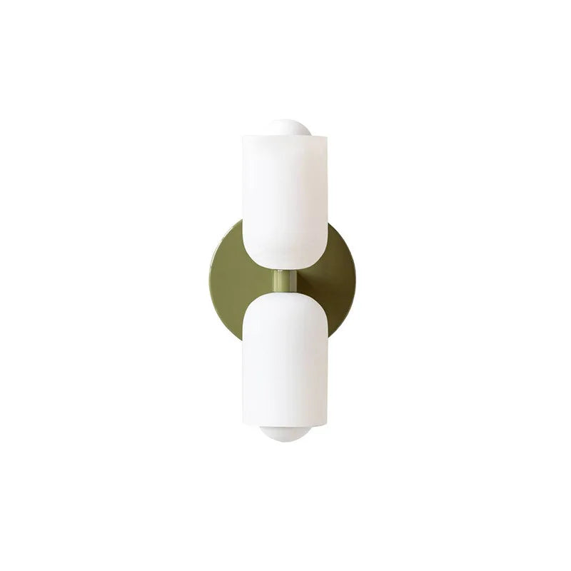 Double Headed French Cream Wind Wall Lamp, Bedroom Living Room Master Light, High Grade Medieval Glass Staircase Lamp