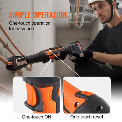 SucceBuy Pro Press Tool Electric Pipe Crimping Kit, Copper Pipe Press Tool 1/2 3/4 1 Inch, 3 Jaws, Batteries