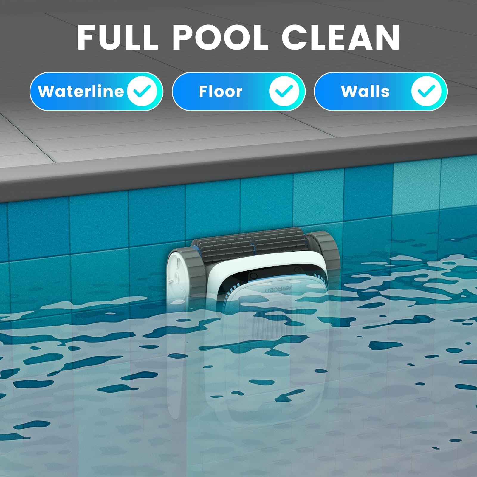 AIRROBO Pool Vacuum For Inground Pools Wall Climbing Pool Cleaner Smart Navigation Robot 120 Min Ru 2